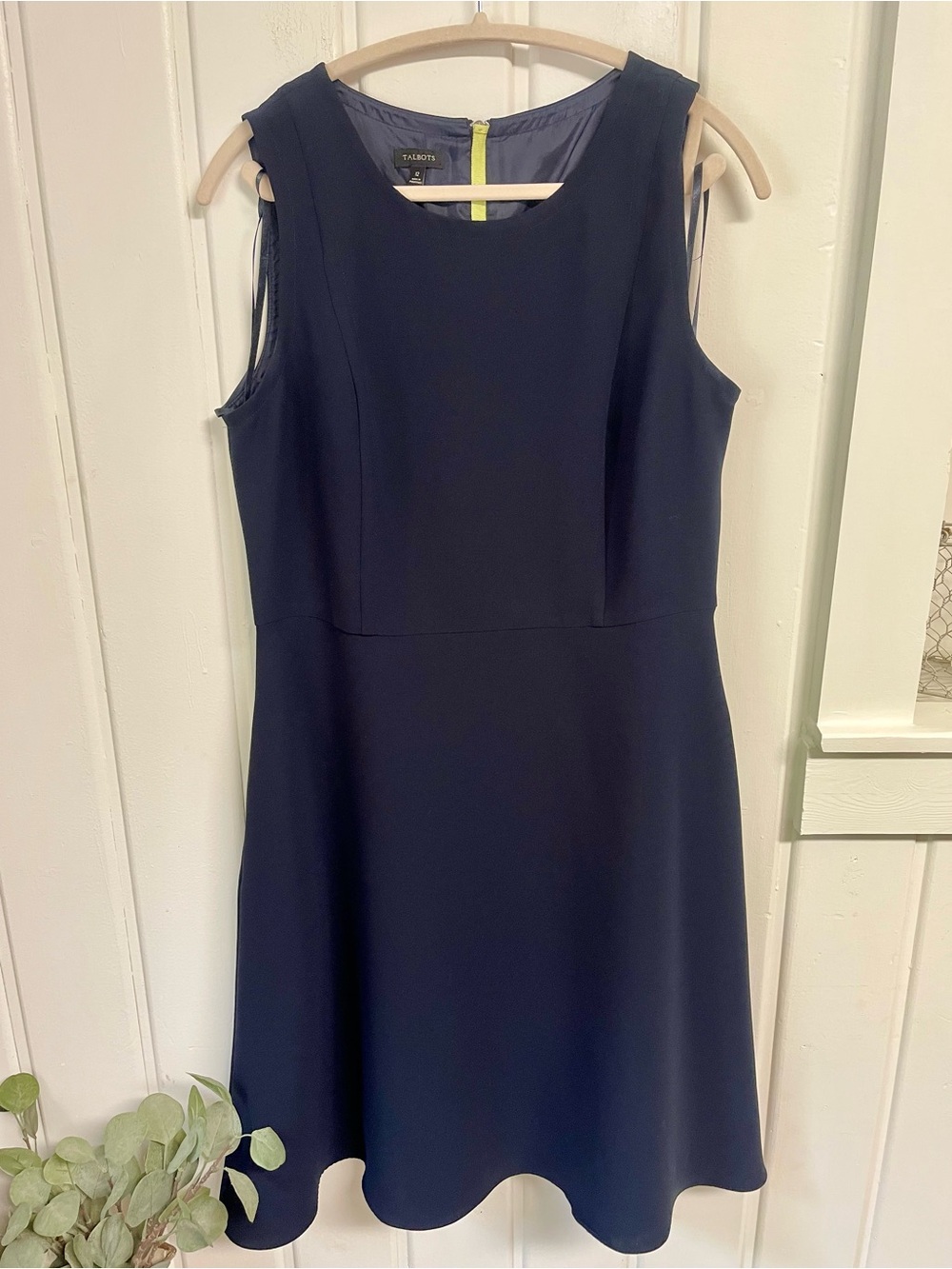Talbots Navy Sleeveless Fit-and-Flare Dress